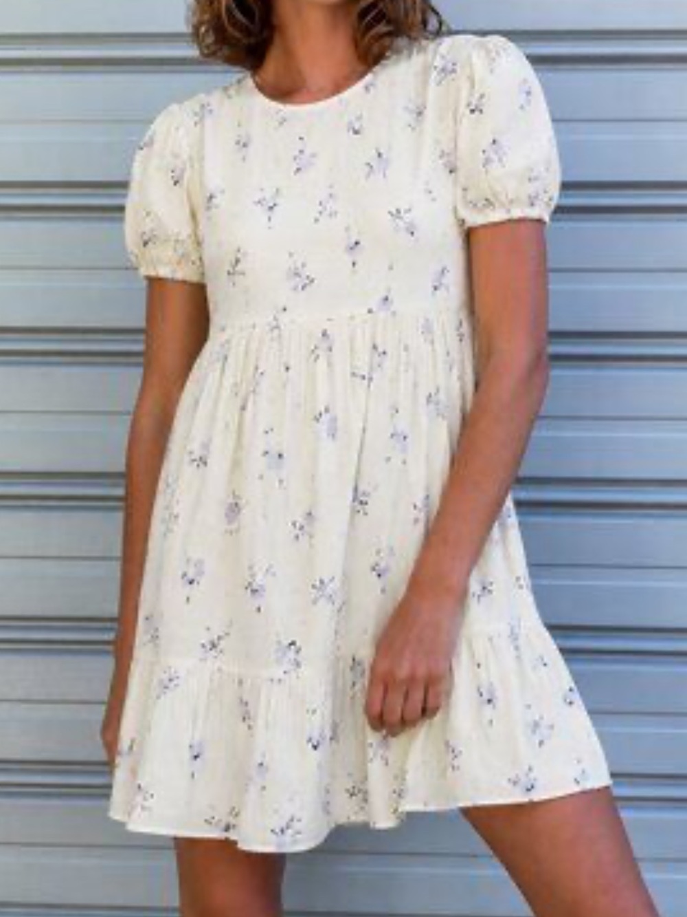 Sunday Best Zane Dress Aritzia Buttter Yellow Floral Puff-Sleeve Mini Dress XXS